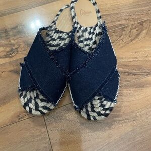 Castaner Women's Navy Espadrille Slide Sandals